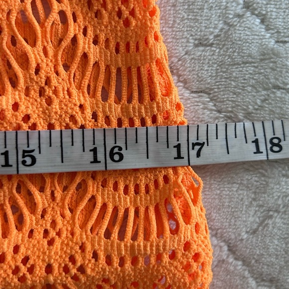 Roxy Orange Crochet Bathing Suit Beach CoverUp Dress Size Small - Picture 7 of 8